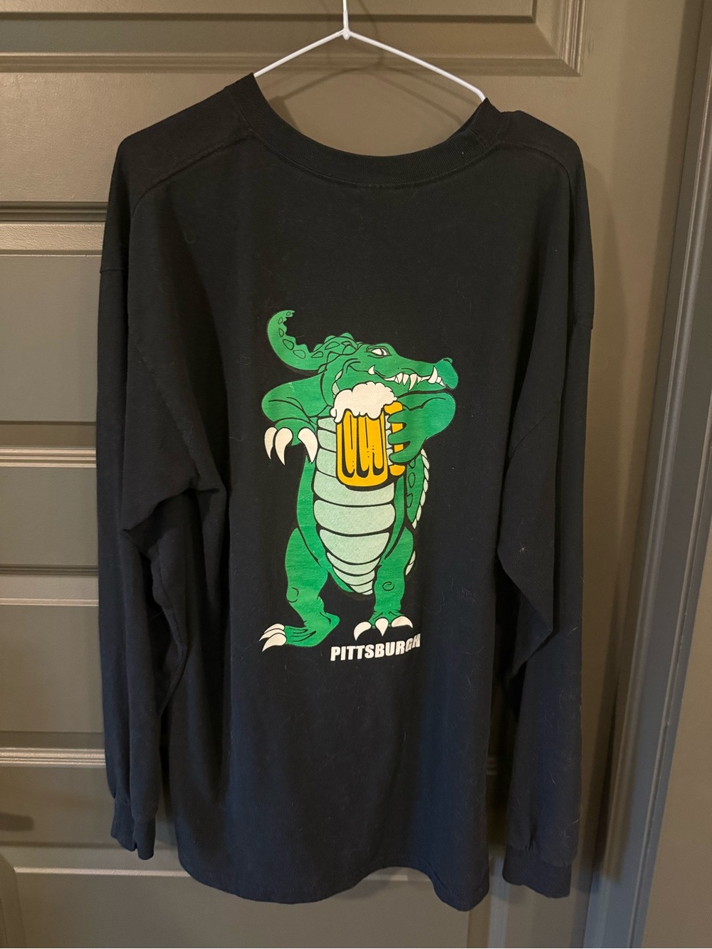 Vintage Gator Saloon Pittsburgh PA Black Long Sleeve Tee Mens XL